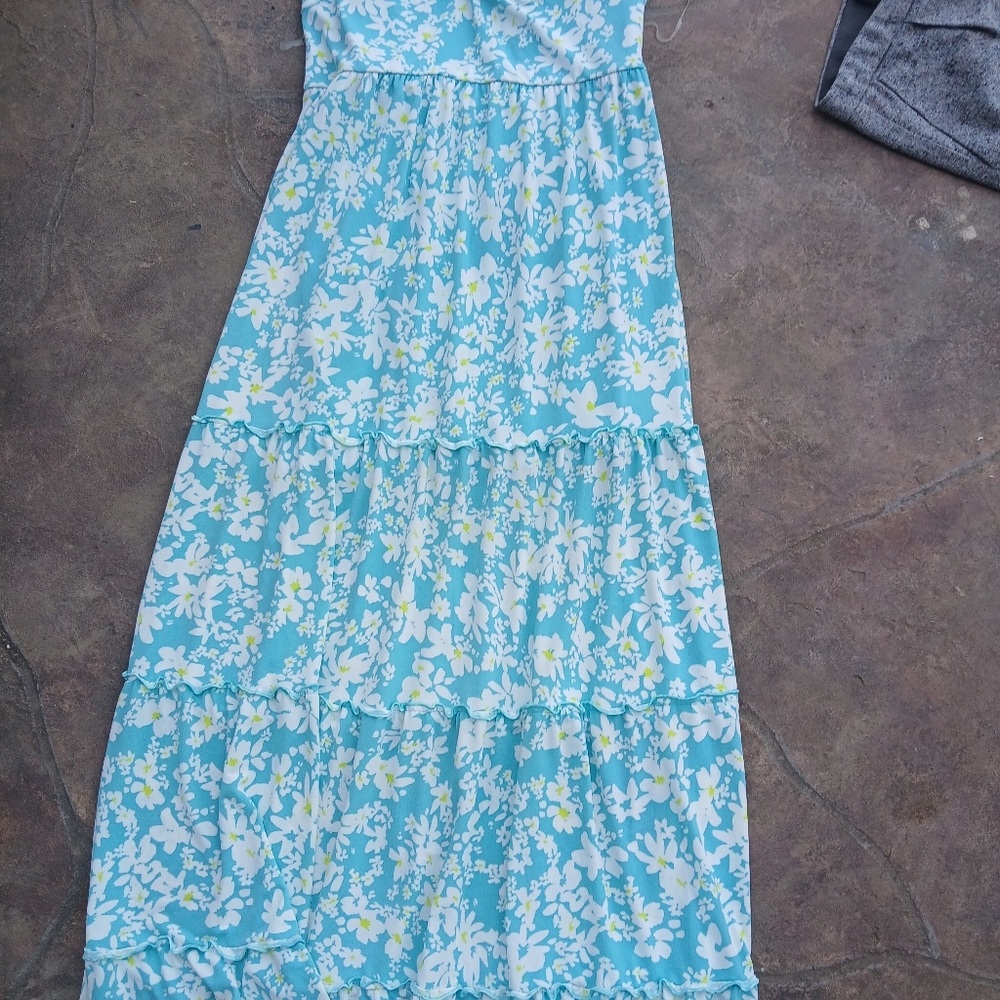 Floral Blue Maxi Dress
